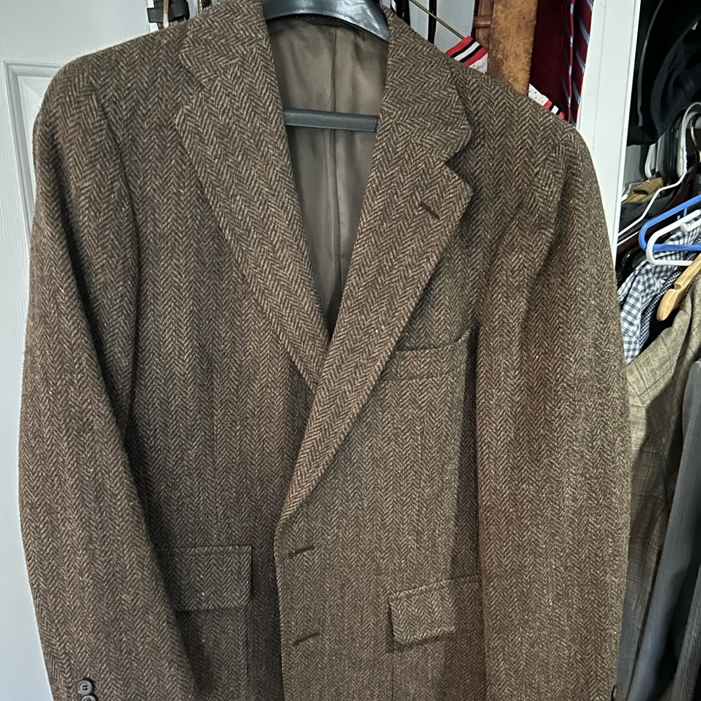 Ralph Lauren Classic Brown Herringbone Blazer